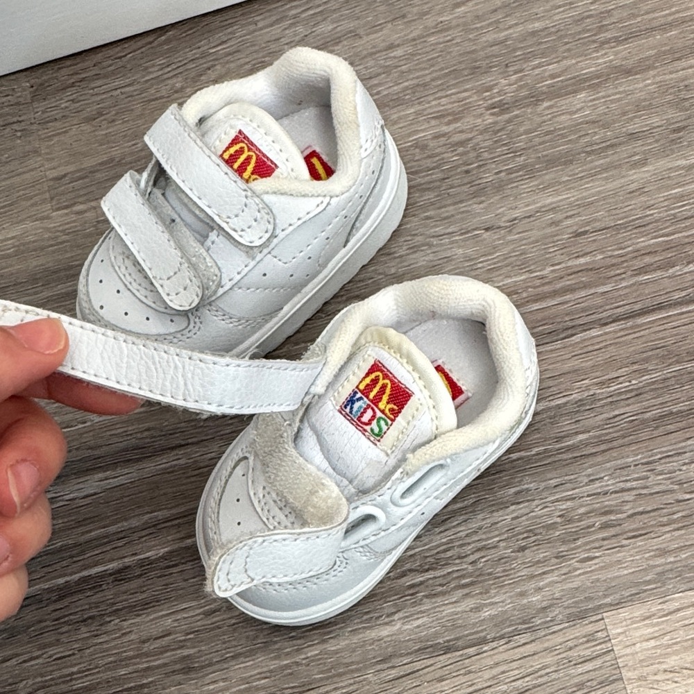 Vintage McDonald's Kids White Velcro Athletic Baby Sneakers